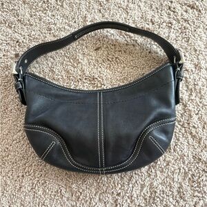 Coach Black Leather Hobo Bag